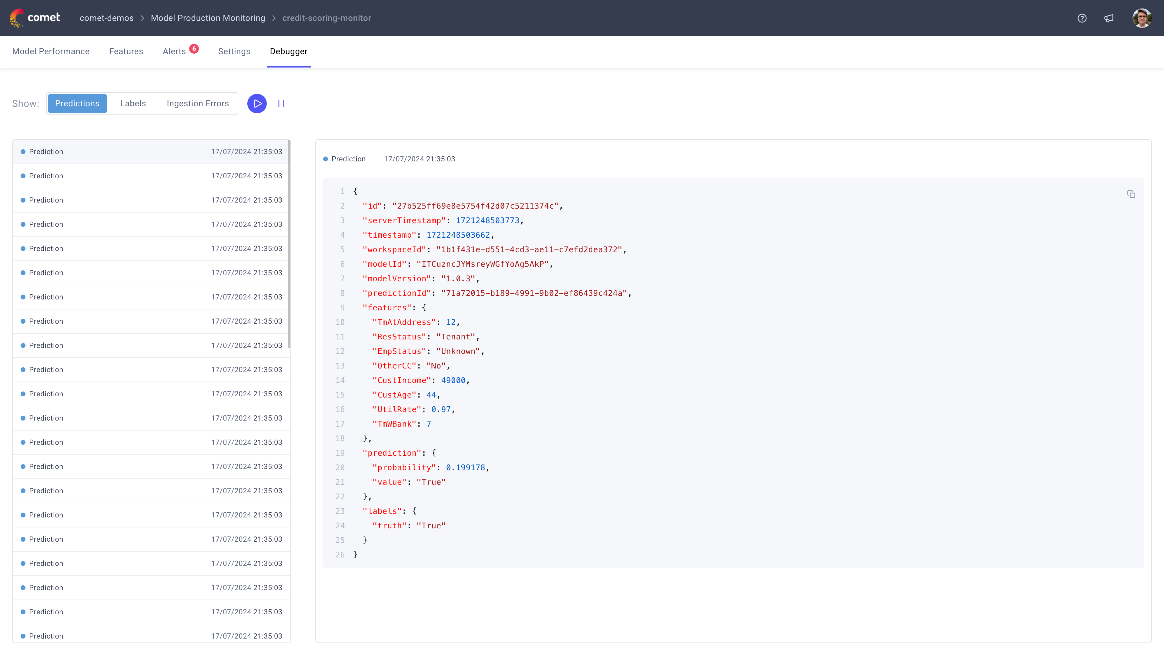 MPM Debugger page